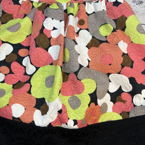 Jessica Simpson Dress Size 2 Orange Green Abstract Floral Lined Strapless - Picture 2 of 8